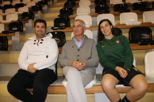 Uma família dedicada ao Futsal: João Pedro Jóia (treinador), João Jóia (dirigente), Ana Rita Jóia (capitã da equipa senior)