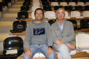 Tiago Leal, presidente do Silves FC, com João Jóia, responsável pelo Futsal no clube (da esquerda para a direita)